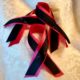 Black & pink ribbon pin